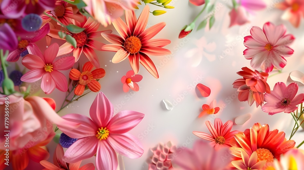 A colorful flower wallpaper with a lot of flowers