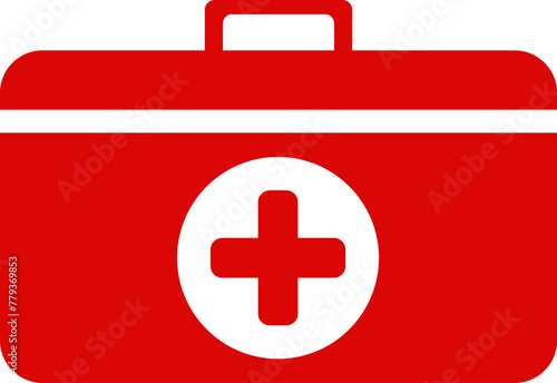 Medical box illustration. Medicine box, first aid, red Cross