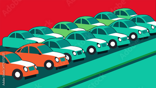 Rows of newly embled electric cars are lined up for quality control checks reflecting the growing consumer desire for more environmentally