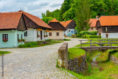 Historical houses in Croatian ethno village Kumrovec photo