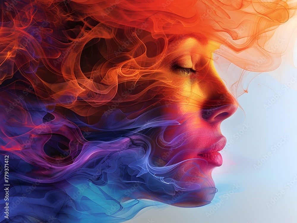 Surreal Digital Profile of Ethereal Energy and Emotional Expression Surreal Digital Profile of Ethereal Energy and Emotional Expression