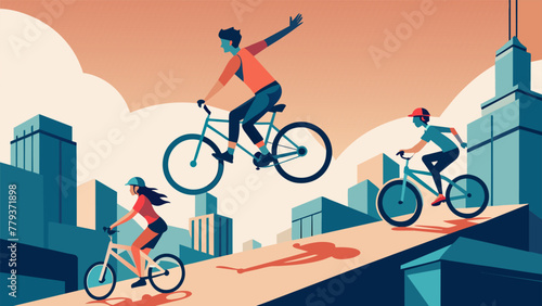 A montage of various riders performing impressive tricks on their bikes showcasing the unique skills and styles of each individual as they