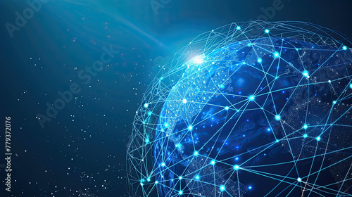 Digital world globe, concept of global network and connectivity on Earth, high speed data transfer and cyber technology, information exchange and international telecommunication - Generative AI 