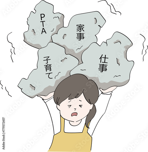 PTA、仕事、子育て、家事に重圧を感じている女性