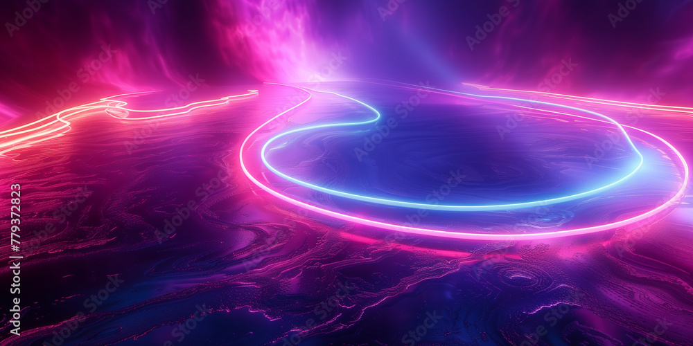 Blue And Purple Neon Light Shapes Blue And Purple Neon Light Shapes