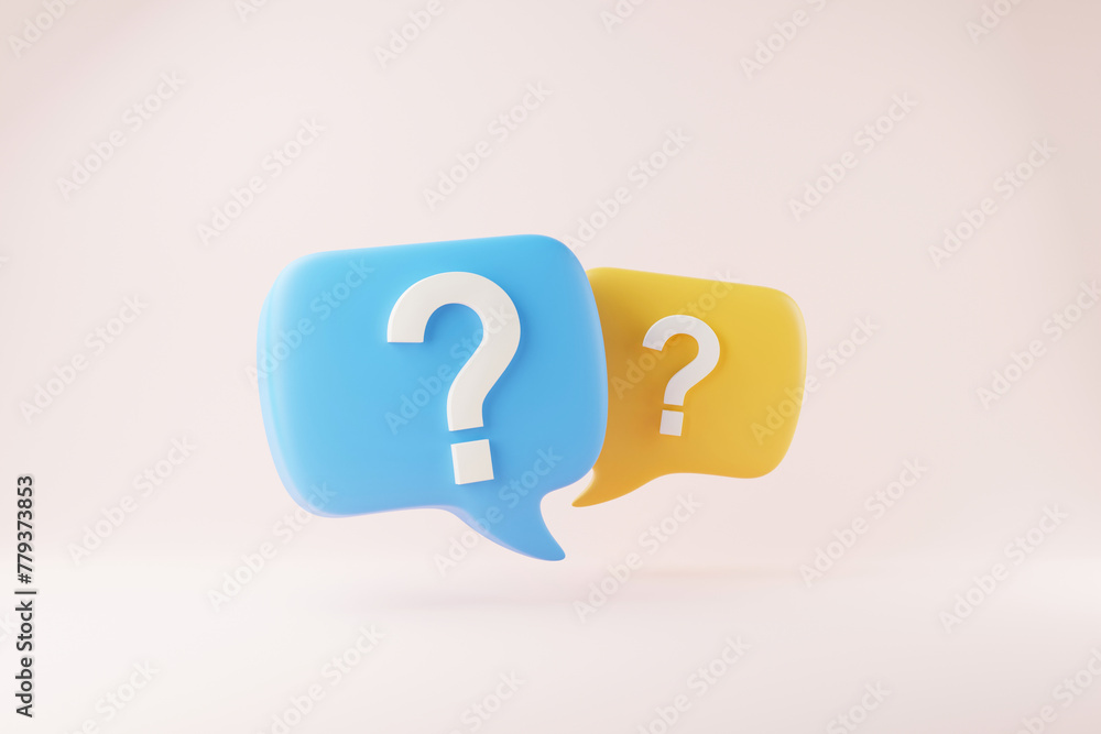 3D rendering A question mark floated in the air. Question ideas that arise in various places. 3D rendering A question mark floated in the air. Question ideas that arise in various places.