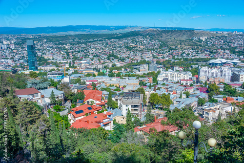 Panorama view of commercial center of Tbilisi, Georgia