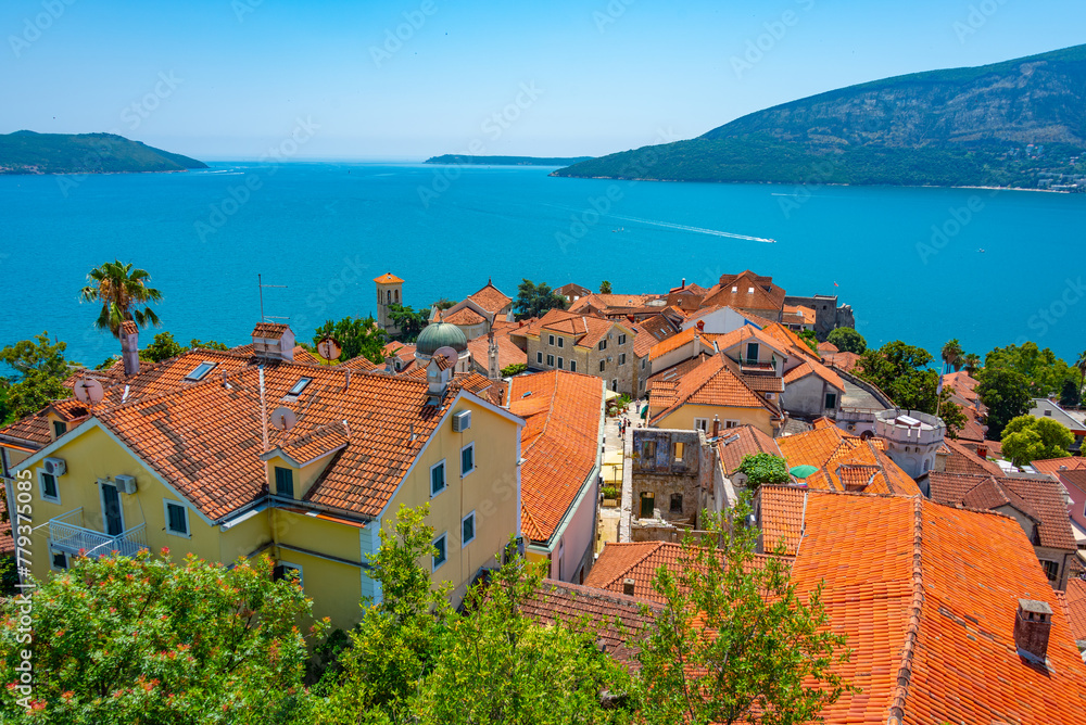 Obraz premium Aerial view of the old town of Herceg Novi in Montenegro
