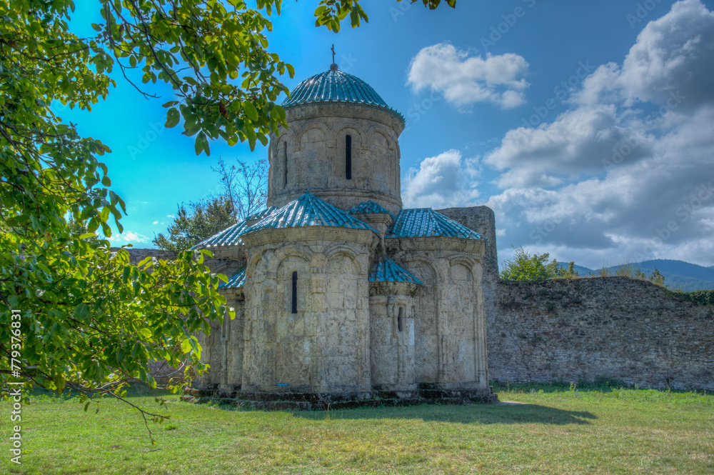 Fototapeta premium Kvetera Fortress's Church in Georgia during summer