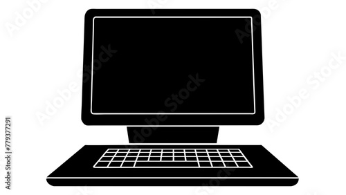 computer silhouette vector illustration