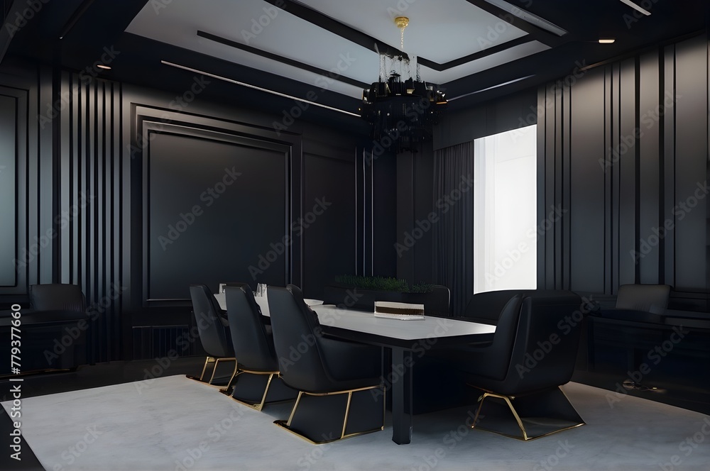 Modern and smart meeting room, office conference room interior, no people Modern and smart meeting room, office conference room interior, no people