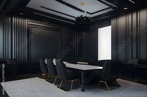 Modern and smart meeting room  office conference room interior  no people