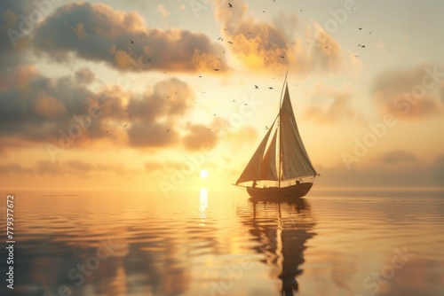 "A Boat Sailing Away from Shore Symbolizing the Journey Ahead" © Bendix