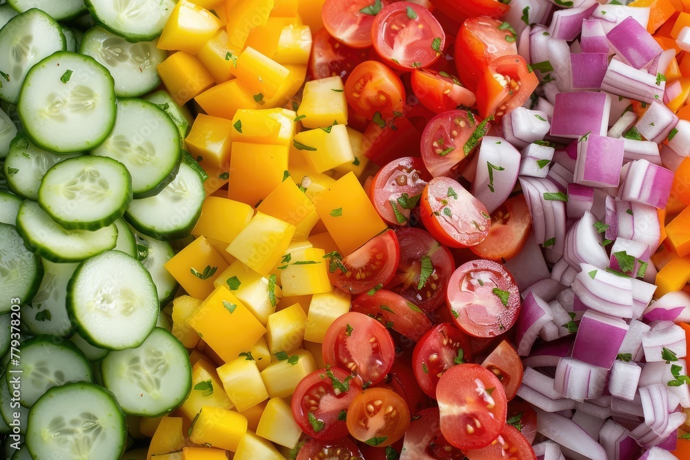 rainbow inspired salad of freshness. bright and airy photography