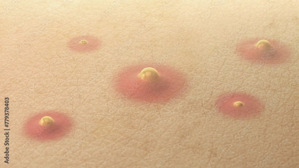 Skin Problems Animation acne skin layer, Skin treatments , cosmetology and skincare problems ...