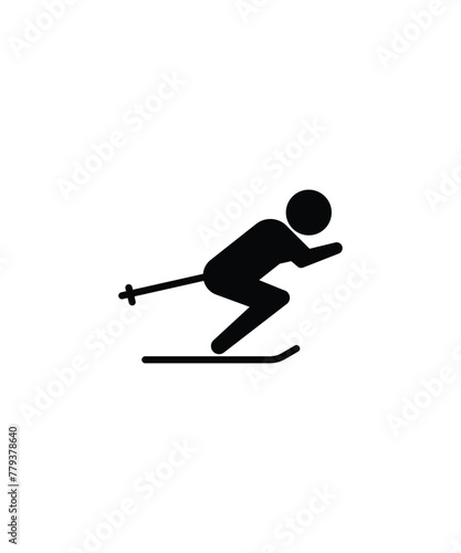 ski icon, vector best flat icon.