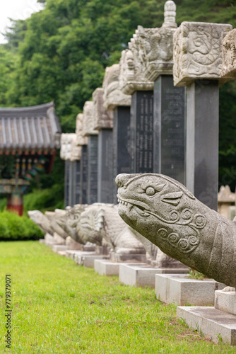 Buddhist stone monument Ancestor Memorial, South Korea