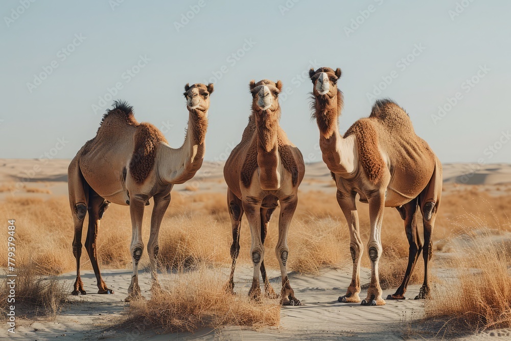 Camels in the Desert