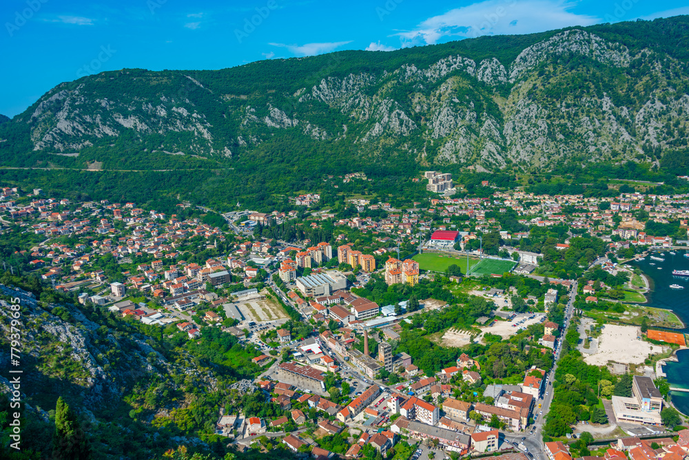 Fototapeta premium Panorama view of Kotor from Giovanni fortress in Montenegro