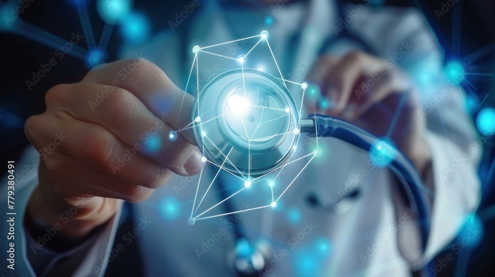 abstract background hand Doctor touch digital abstract background hand Doctor touch digital