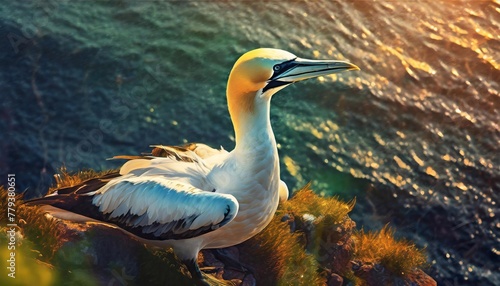 close up of a heron photo