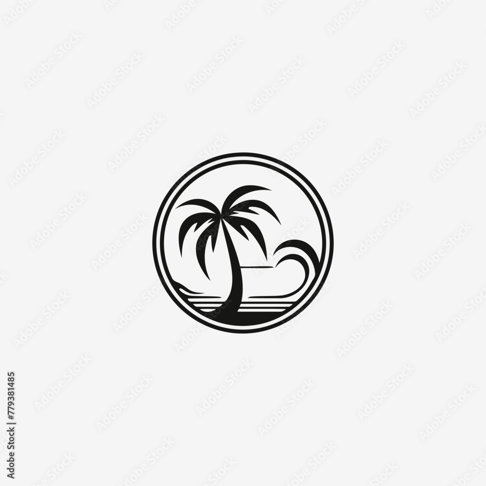 Palm tree logo design vector illustration Palm tree logo design vector illustration