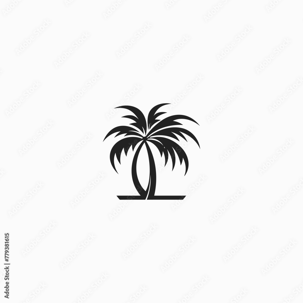 Palm tree logo design vector illustration