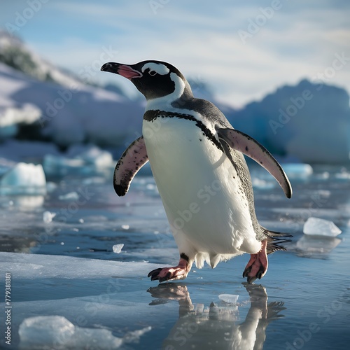a penguin walking