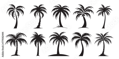 Tropical Tranquility  Abstract Palm Tree Icons Pack Design  Exotic Oasis  Vector Palm Tree Icons Design Template  Palmy Paradise  Abstract Vector Palm Tree Pack Template