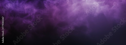 Dark moody banner background grainy gradient glowing purple black violet noise texture  photo