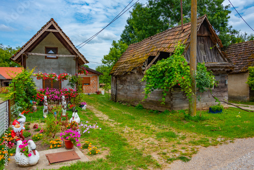 Traditional wooden houses in Croatian village Cigoc photo