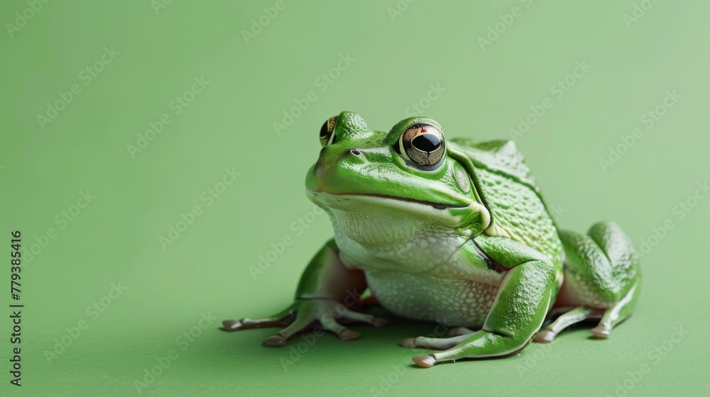 Obraz premium Frog on a green background