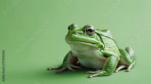 Frog on a green background © Vladimir