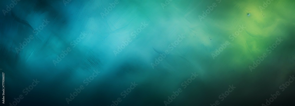 Fototapeta premium Grainy gradient background blue green grunge noise texture smooth blurred backdrop website header 