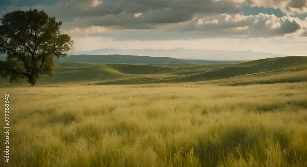Witness a magnificent lone tree standing tall in the midst of a vast field, branches swaying gently in the breeze, a symbol of resilience and beauty, landscape Witness a magnificent lone tree standing tall in the midst of a vast field, branches swaying gently in the breeze, a symbol of resilience and beauty, landscape