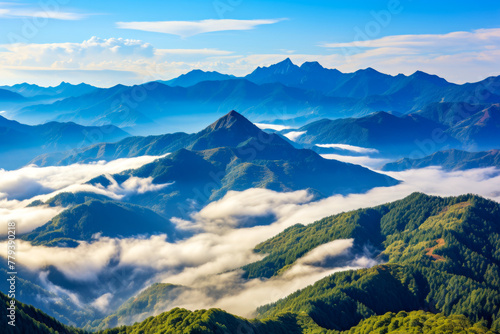 Majestic Mountains Rising Above Clouds