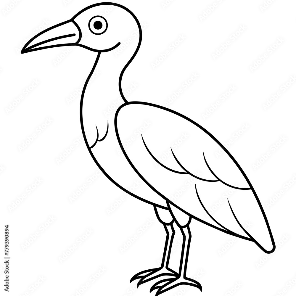 Bird vector illustration with line art. Bird vector illustration with line art.