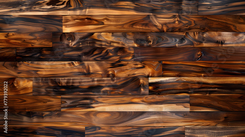 Acacia wood texture background adorned with burnished finishing for elegance
