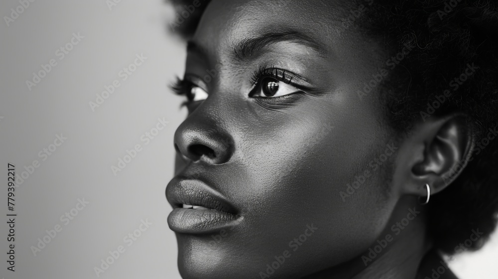 Fototapeta premium black and white photo of an African American woman