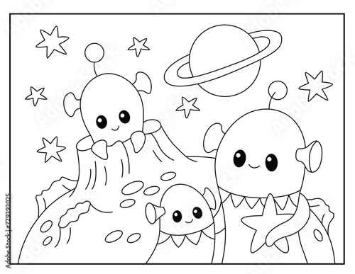 Space Coloring Pages for Kids © ALIFJOARDER
