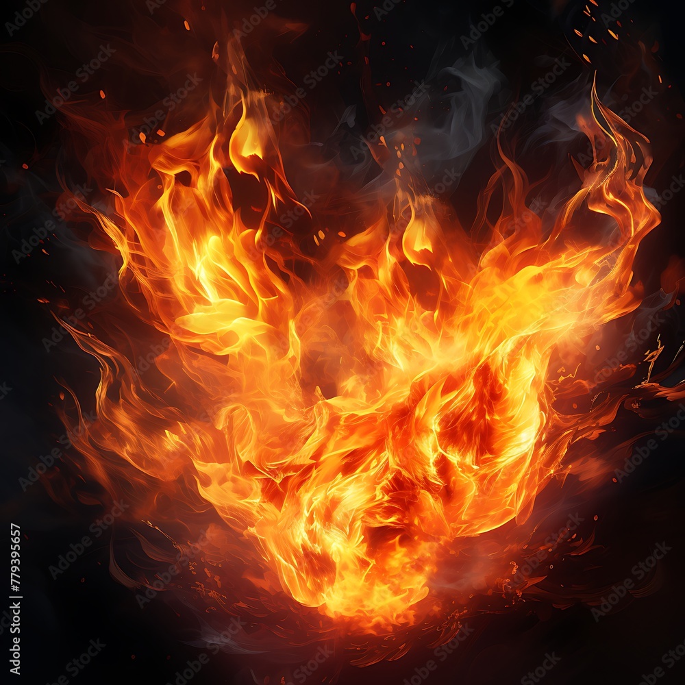 Fire flames isolated on black background Fire flames isolated on black background