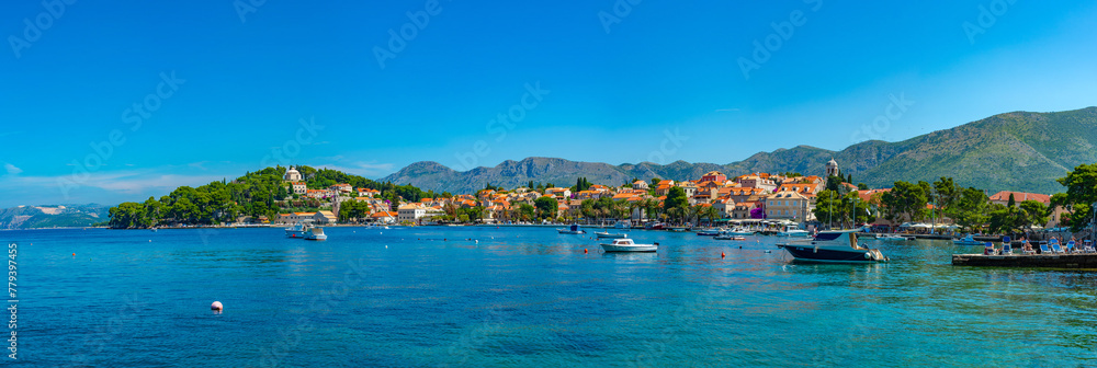 Seaside panorama of Croatian town Cavtat
