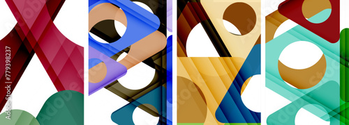 Abstract background set featuring captivating triangles. Harmonious blend of geometry and style, these designs bring modern flair