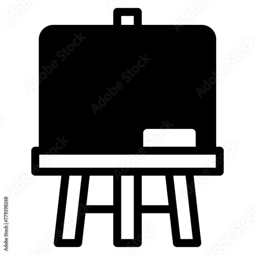 Black Wood easel or painting art boards icon