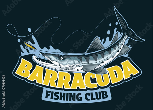 T-Shirt Design of Catching Fish  in Vintage Retro Style © bazzier