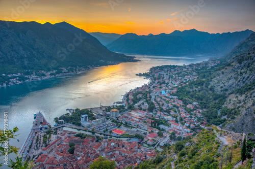 Sunset view of Kotor in Montenegro © dudlajzov