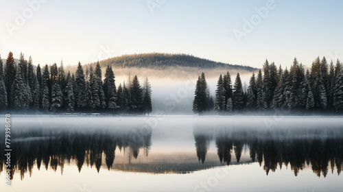 mist on the lake high definition(hd) photographic creative image