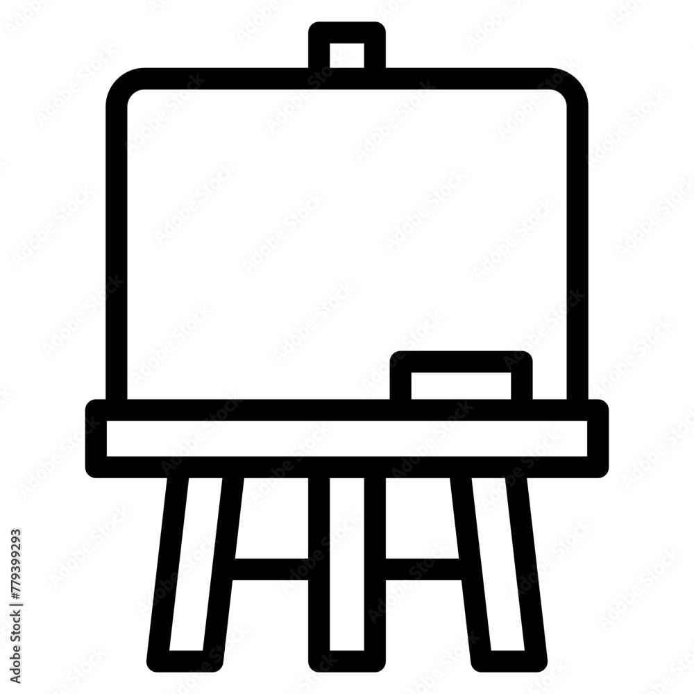 Black Wood easel or painting art boards icon Black Wood easel or painting art boards icon