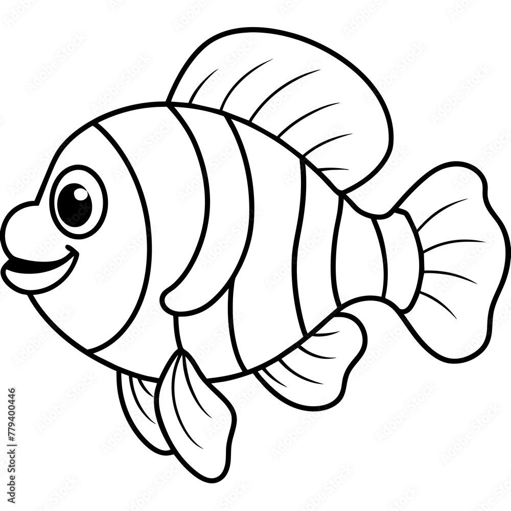 Obraz premium cartoon fish cartoon - vector illustration