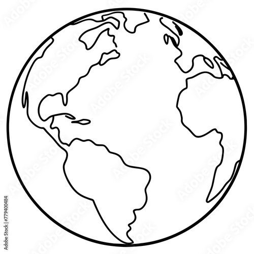 earth globe icon - vector illustration